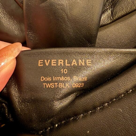 Everlane Day Twist Sandal Black Leather Flat Slide Size 10 New Without Box - Picture 7 of 8